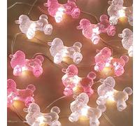 Holitown Poodle String Lights USB Power Battery Operated with Remote 10FT 30LEDs Pink Gray Lantern Twinkle Light Ornamental Pet Dog Lovers Gifts for Home Tent Birthday Party Wedding Decorations