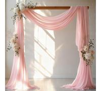HOLITS Dusty Rose Wedding Arch Draping Fabric - 31" x 20FT Sheer Chiffon Panel - Wrinkle-Free Backdrop Drapery for Ceremony, Bridal Shower, Arbor Decoration, Party & Event Décor, Dusty Rose, 2 Panels