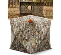 Holiwei Hunting Blind 360° Silent See Through Blind with Swing Door, 2-3 Person Pop Up Ground Blind with Carrying Bag, Portable Hunting Tent for Deer & Turkey Hunting