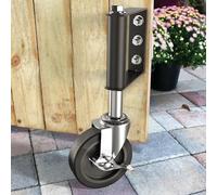 HOLKIE 100mm Gate Castor Wheel - Heavy Duty Spring Loaded Swivel Castor Wheel for Wooden Gate and Fence - 100 kg Capacity