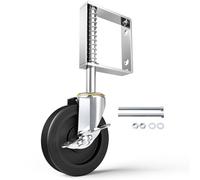 HOLKIE 100mm Spring Loaded Gate Wheel - 50 kg Total Load Capacity - Easy Steering Castor Wheel for Wooden Gate and Fence