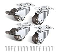 Castor Wheels 25mm Castors for Furniture with Safety Brake Caster Wheels Set of
