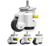 HOLKIE Leveling Castor Wheels Set of 4 Heavy Duty Total Capacity 1500KG