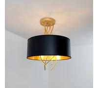 Holländer Elba ceiling lamp Ø 30 cm 3 sockets black/gold