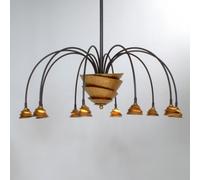 Holländer Exclusive hanging lamp FONTAINE iron, brown-gold