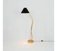 Holländer Ischia floor lamp, 1-bulb, black/gold