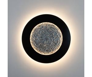 Holländer LED wall light Luna Pietra, brown-black/silver, Ø 80 cm