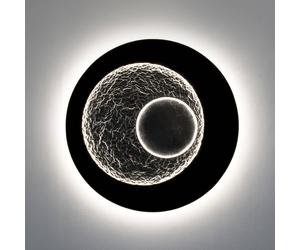 Holländer LED wall light Urano, brown-black/silver, Ø 85 cm, iron