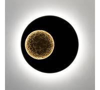 Holländer LUNA GIGANTE XL LED wall light, black/gold, Ø 100 cm, dimmable