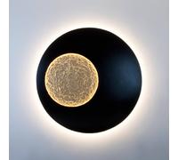 Holländer LUNA MEGA XXL LED wall light, black and gold, Ø 120 cm, dimmable