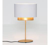 Holländer Mattia table lamp, oval, double, white/gold