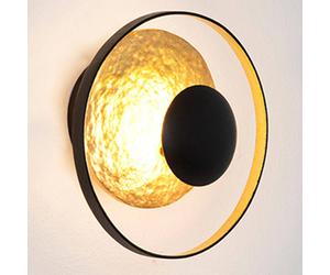 Holländer Satellite wall light, Ø 19 cm black and gold