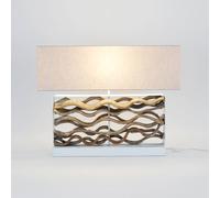 Holländer Tremiti table lamp, wood-coloured/beige, height 67 cm, wood