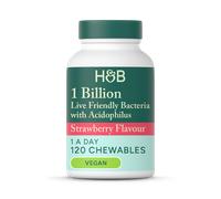 Holland & Barrett Live Friendly Bacteria Strawberry Flavour 120 Chewable Tablets
