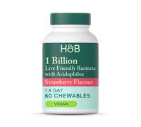 Holland & Barrett Live Friendly Bacteria Strawberry Flavour 60 Chewable Tablets
