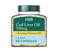 Holland & Barrett Pure Cod Liver Oil with Evening Primrose Oil 500mg 60 Capsules