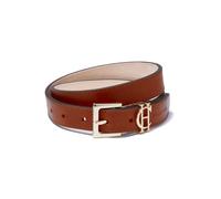 Holland Cooper Ladies HC Slim Logo Leather Belt - Tan - Size: Medium