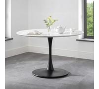 Holland Dining Table - 4 Seater - 120cm - Round - White Marble
