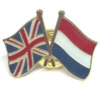 Holland & Great Britain Friendship Flags Pin Badge •Approximate size: 30mm x14mm finish •Long lasting hand crafted 'fired enamel' surface design •Tarnish resistant metal badge •UK company