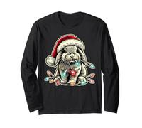 Holland Lop Rabbit Chew Christmas Light Vintage Artistic Long Sleeve T-Shirt