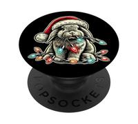 Holland Lop Rabbit Chew Christmas Light Vintage Artistic PopSockets Adhesive PopGrip