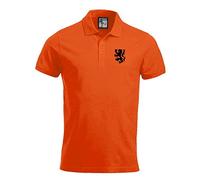 Holland Netherlands 1970s Retro Football Polo Embroidered Logo Orange