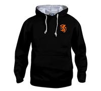 Holland Netherlands 1974 Retro Football Hoodie Embroidered Logo Black