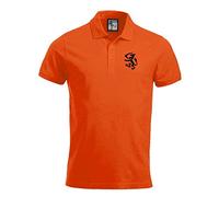 Holland Netherlands 1974 Retro Football Polo Embroidered Logo Orange