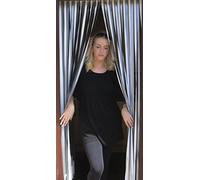 Holland Plastics Heavy Duty Strip Blind for doorways- White & Silver - 80 cm Width x 200cm drop
