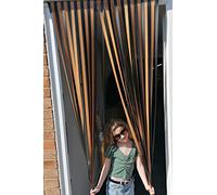 Holland Plastics Original Brand Heavy Duty Bug Blind,Strip Blind-80cm (Standard UK door size)- BLACK & GOLD - Complete with hooks for Plastic Frames