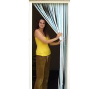 Holland Plastics Original Brand Heavy Duty Bug Blind,Strip Blind/Fly Blind-90cm wide -SKY BLUE & WHITE- Complete With Screw In Fitting Hooks For Wooden Door frames