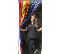 Holland Plastics Original Brand Heavy Duty Window Screen, Fly Protection, Strip Cover, Door Panel - Rainbow (80 cm Wide) - Complete with Self Adhesive Hooks for UPVC Plastic Frame