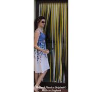 Holland Plastics Original Brand Solid Window Panel, Bug Blind, Fly Blind, Strip Blind, Door Cover, Yellow & White (100 cm Wide