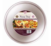 Holland Plastics Queen of Cakes-Pizza Tray- Traditional Steel Bakeware- for Serving or Baking Great Pizzas.