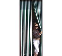 Holland Plastics Slat type Door Curtain/Fly Blind- With pair of self adhesive hooks for uPVC doors-GREEN & WHITE- 80cm wide x 200cm drop