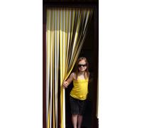 Holland Plastics Tube Type Door Curtain,Bug Blind,Fly Blind,Strip Blind-YELLOW & WHITE - 80cm wide x 200cm drop