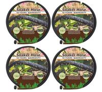 Holldoor 4-Pack Soaker Hose for Garden 10 Ft, Short Soaker Hoses 40 Ft, Rubber Garden Hose for Watering, Heavy Duty Drip Irrigation Hoses System (10 feet 4-Pack)