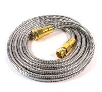 Holldoor Short Metal Garden Hose 15 ft - 304 Stainless Steel Water Hose with 3/4’’ Brass Fitting, Garden Hoses Flexible, Lightweight, No Kink, Heavy Duty for Outdoor (15 ft)