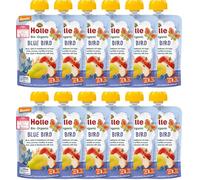 Holle Blue Bird - Pouch pear, apple & blueberries with oats, pack of 12
