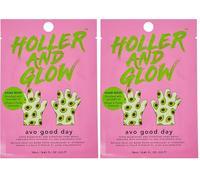 Holler And Glow Avo Good Day Printed Hand Masks, Enriched with Avocado Oil & Hyaluronic Acid, Moisturises & Softens Dry, Cracked Skin, For All Skin Types, 18 ML (Pack of 2)