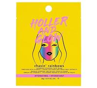 Holler and Glow Chasin' Rainbows Printed Hydrogel Face Mask, Hydrating Sheet Mask with Vitamin C, Cica & Vegan Collagen for Glowing, Plump Skin, 100% Vegan & Cruelty Free, 22g