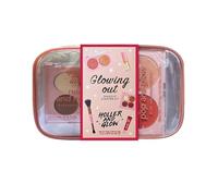 Holler And Glow Glowing Out Makeup 5 Piece Gift Set, Eyeshadow Quad, Blush & Highlighter Duo, Lip Oil, Lip Gloss, Dual Ended Brush, Long Lasting, High Pigment, Cruelty Free
