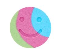 Holler and Glow Happy Vibes Only Bath Bomb, Smiley Face Shaped, Sweet Scented, Fizzy & Colourful, Mood Boosting, Vegan & Cruelty Free, Playful Self Care Gift, 150g