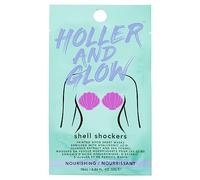 Holler and Glow Shell Shockers Boob Masks, Shell-Shaped Hydrating Sheet Masks with Hyaluronic Acid & Seaweed Extract, Ocean Breeze Scented for Smooth and Perky Skin, 15ml