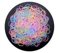 HOLLIHI 1000 Pcs 3/4" Pet Stretchy Rubber Bands - Puppy Elastics Hair Accessories for Dog Doggy Grooming Top Knots Ponytails Braids and Dreadlocks, Multiple Mixed Candy Colored