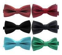 HOLLIHI Handcrafted Adorable Pet Bow Ties - 6-pack Adjustable Polka Dots Bowties Dog Collar Neckties Kitty Puppy Grooming Accessories for Doggy Cat, Neck 25-45cm