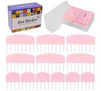 Hollima 20 Pcs Blocking Pins for Knitting, Pink Knit Blocking Combs Kit for Block Knitting Mats Crochet Projects Lace Needlework Sewing Tool Device