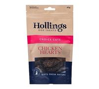 Hollings Chicken Hearts Dog Treats, 100% Natural Air Dried Treats for Adult Dogs, Grain Free & High in Protein (60g)