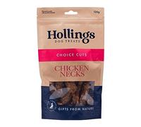 Hollings Chicken Necks Dog Treats, 100% Natural Air Dried Chew Treats for Adult Dogs, Grain Free and High in Protein (120g)