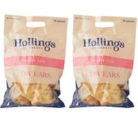 Hollings Cow Ears Dog Treats, 100% Natural & Nutritious Long Lasting Chew Treats for Adult Dogs, Grain Free & High in Protein, Pack of 2 (10 Pieces)